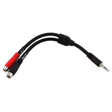 Ace Products Group 6 in. Y Cable, Stereo 0.25 in. Male -Dual Mono 0.25 in. Female PYS352R